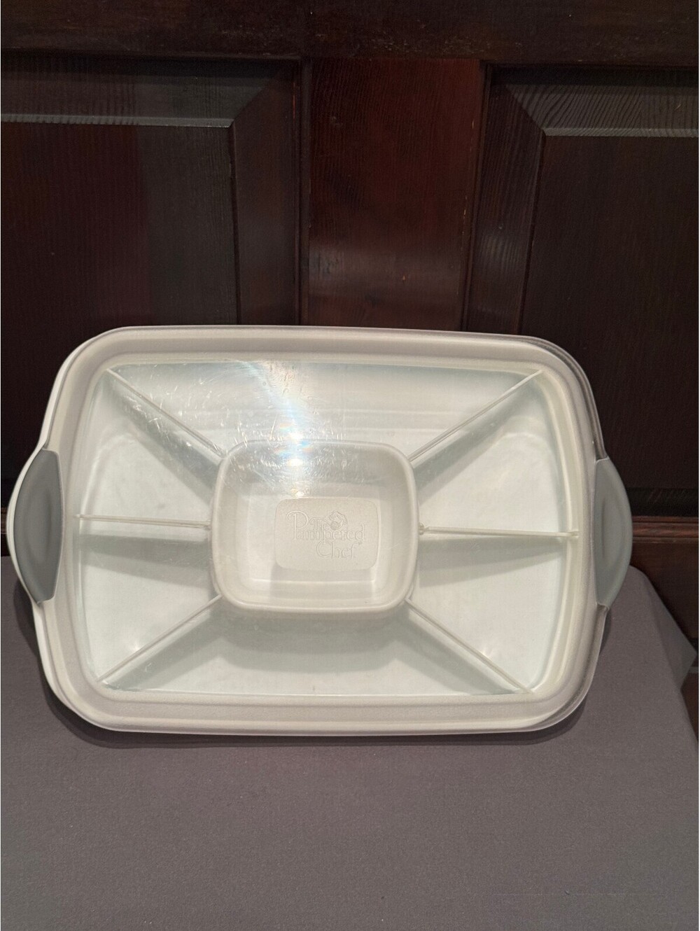 The Pampered Chef Divided Serving Tray with Lid